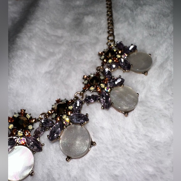 Nacar statement piece Multi-Color Crystal Stone Choker Necklace - Picture 3 of 4